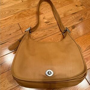 Vintage Coach 9718 Legacy Crescent Tan Leather Bag